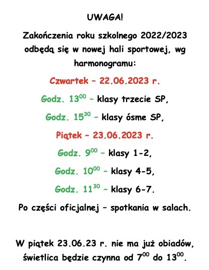 Zakończenia roku szkolnego 2022/23 - Obrazek 1