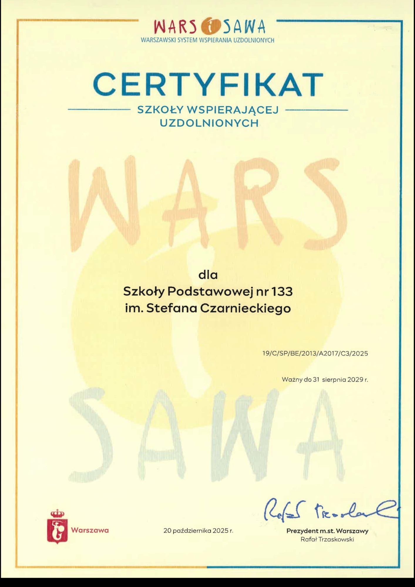 Certyfikat Wars i Sawa