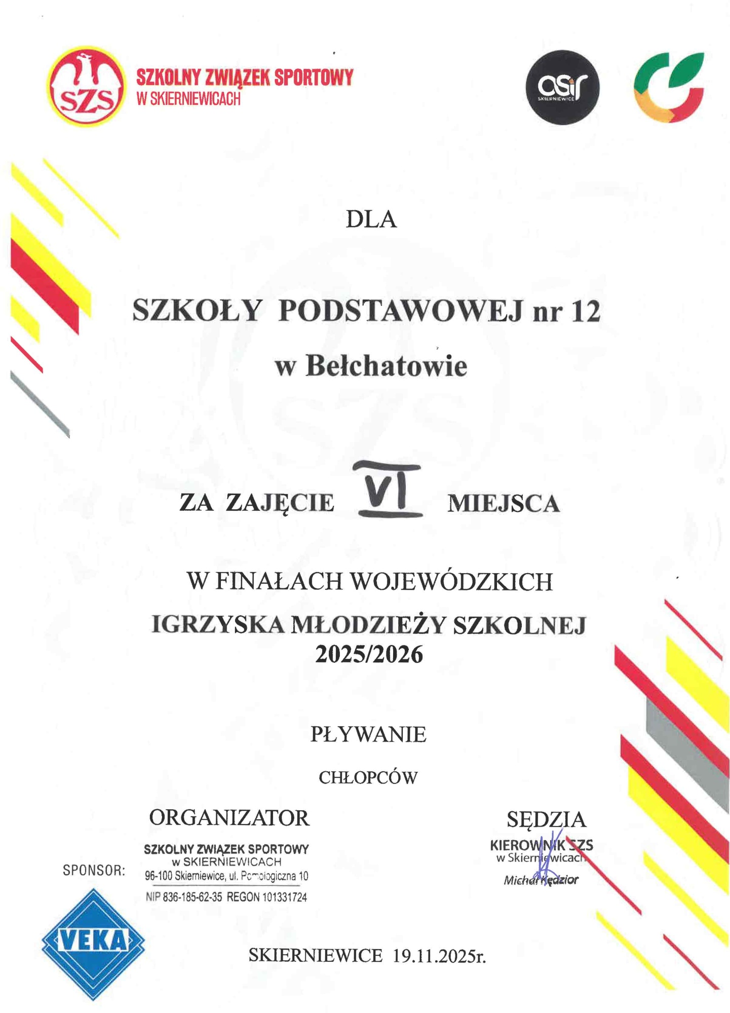 Finał Wojewódzki Igrzysk Młodzieży Szkolnej 2025/2026 Pływanie chłopców - Obrazek 1