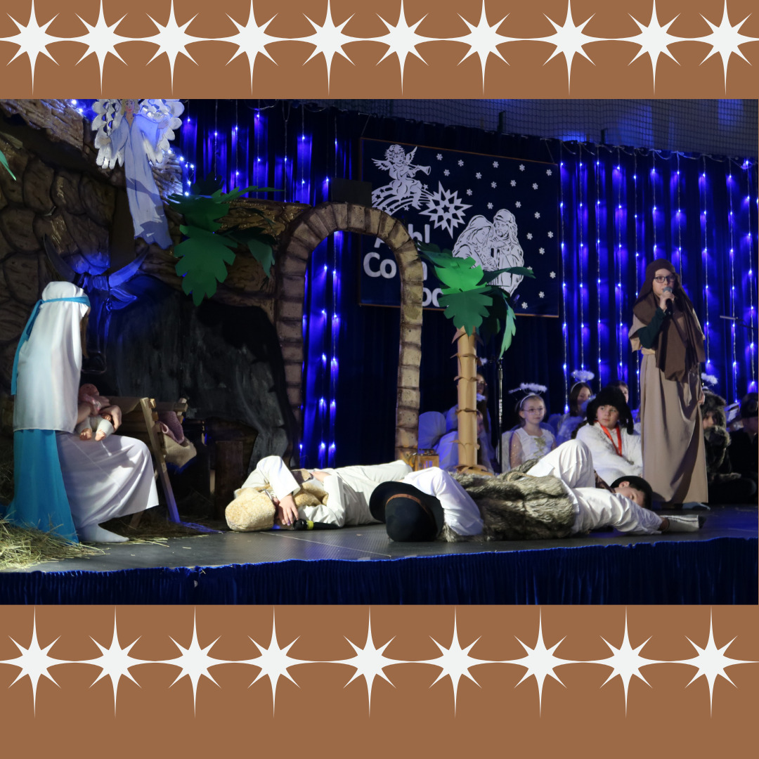  Jasełka pt. „Ach! Co za noc!”   W naszej szkole 10 stycznia 2024r. mieliśmy okazję oglądać przepiękny spektakl teatralny z udziałem uczniów naszej szkoły. To uroczyste wydarzenie przeniosło nas i zaproszonych gości, poprzez ubóstwo i prostotę Bożego Narodzenia, w radosną atmosferę wigilijnej nocy. Chłodna grota, zwierzęta, pasterze, aniołowie, Święta Rodzina, chorzy, trzej mędrcy, donośne śpiewy zespołu wokalnego oraz wybranych klas, widzowie... Zapraszamy do fotorelacji.    - Obrazek 3