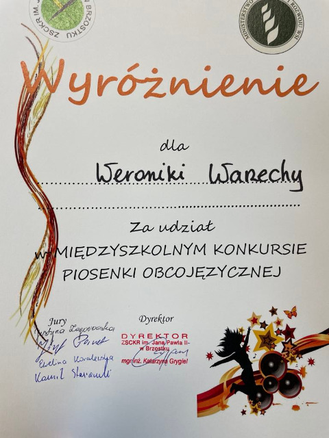 Międzyszkolny Konkurs Piosenki Obcojęzycznej w Brzostku - Obrazek 4
