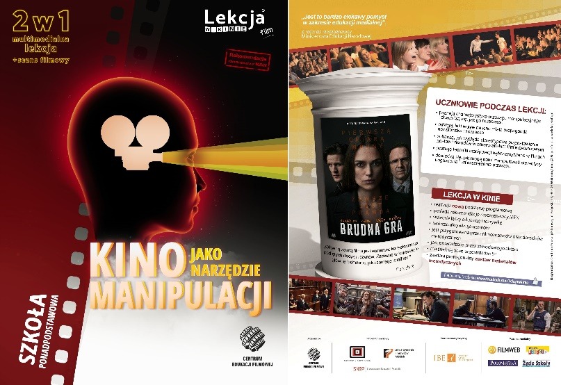 Plakat akcji „Kino jako narzędzie manipulacji”