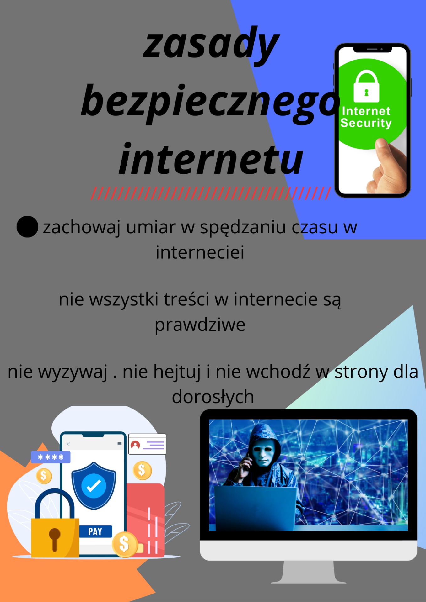 Plakat na temat Zasad Bezpiecznego Internetu - Obrazek 3