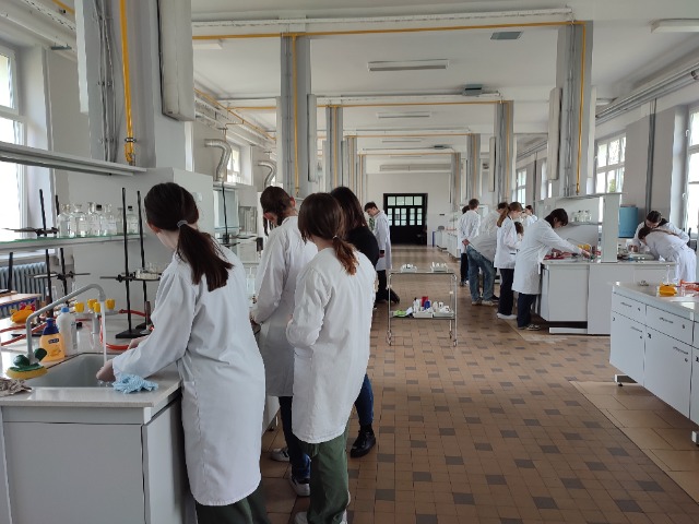 Uczniowie w laboratorium chemicznym  - Obrazek 3